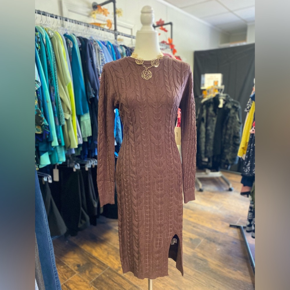 Derek Heart Brown Long Sleeve Dress